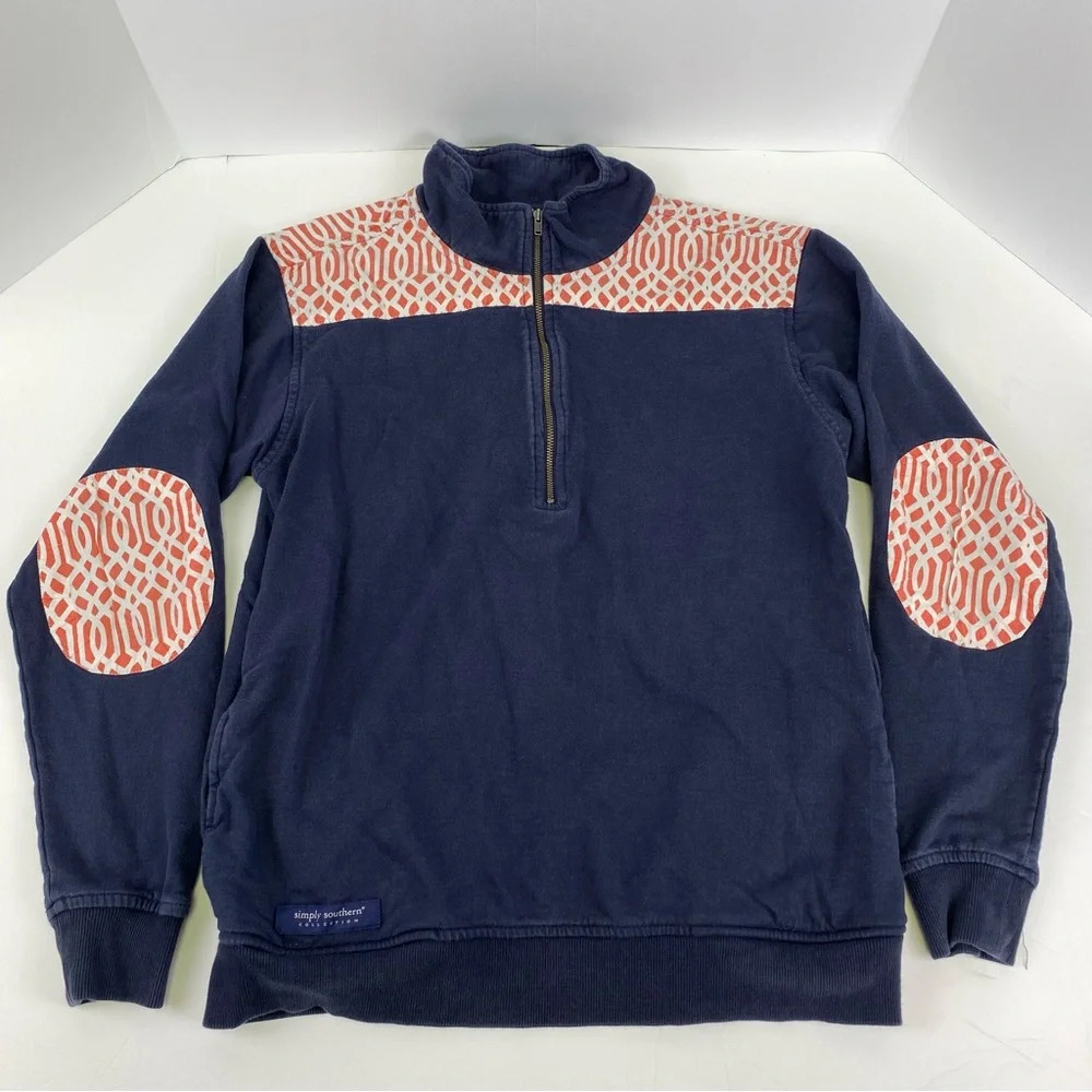 Simply Southern Shep Embroidered Long Sleeve Quarter Zip Pullover Sweatshirt